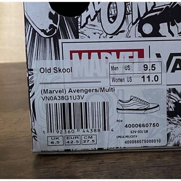 Vans x Marvel Old Skool Avengers Shoe Womens Sz 11 Leather Sneaker - Picture 10 of 10